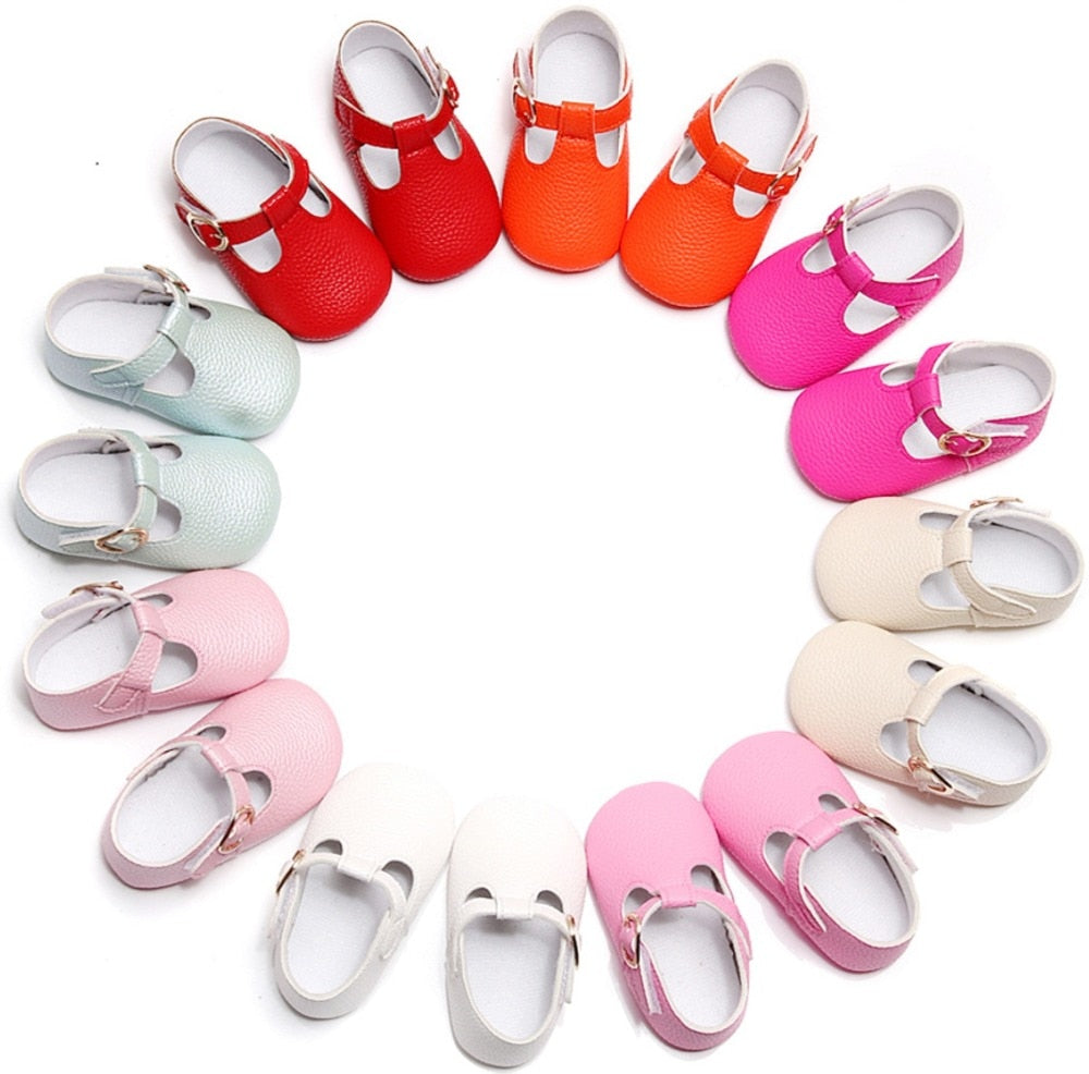 Newborn Baby Girls Shoes Moccasins Solid Infant Toddler Soft Sole Crib Bebe Footwear First Walker Prewalker Ballet Dress Shoe