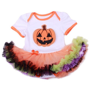 My First Halloween Infant Girl Clothing Baby Romper 2019 Baby Skull Pumpkin Costumes Orange Tutu romper Dress