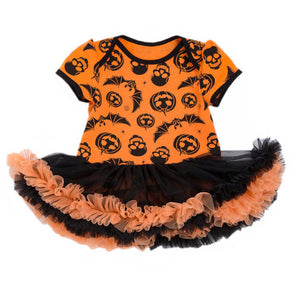 My First Halloween Infant Girl Clothing Baby Romper 2019 Baby Skull Pumpkin Costumes Orange Tutu romper Dress