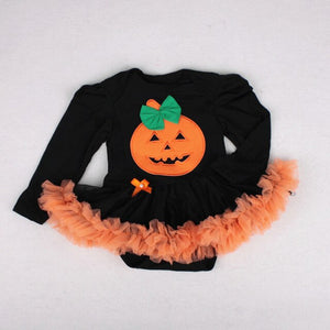 My First Halloween Infant Girl Clothing Baby Romper 2019 Baby Skull Pumpkin Costumes Orange Tutu romper Dress