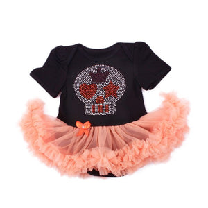 My First Halloween Infant Girl Clothing Baby Romper 2019 Baby Skull Pumpkin Costumes Orange Tutu romper Dress