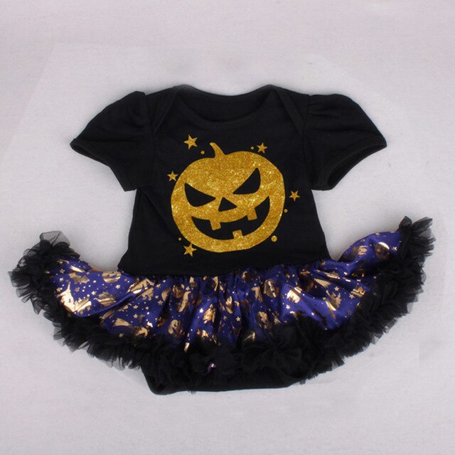 My First Halloween Infant Girl Clothing Baby Romper 2019 Baby Skull Pumpkin Costumes Orange Tutu romper Dress