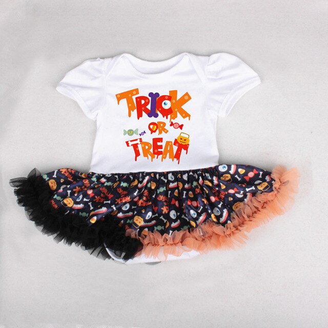 My First Halloween Infant Girl Clothing Baby Romper 2019 Baby Skull Pumpkin Costumes Orange Tutu romper Dress