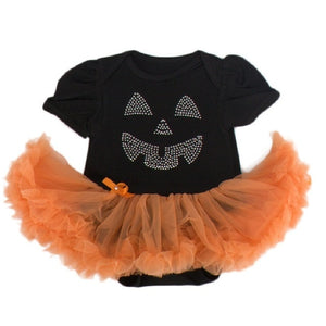 My First Halloween Infant Girl Clothing Baby Romper 2019 Baby Skull Pumpkin Costumes Orange Tutu romper Dress