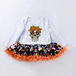 My First Halloween Infant Girl Clothing Baby Romper 2019 Baby Skull Pumpkin Costumes Orange Tutu romper Dress