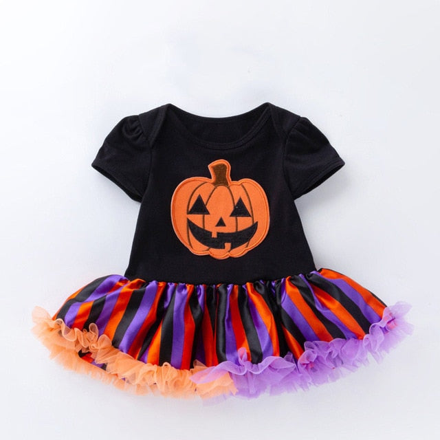 My First Halloween Infant Girl Clothing Baby Romper 2019 Baby Skull Pumpkin Costumes Orange Tutu romper Dress