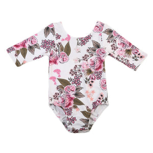 Pudcoco 2019 Baby Bodysuits Body Baby Girl Clothes Long Sleeve Flower Print Bodysuit for Newborn Children Summer Cotton Clothing