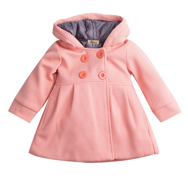 Baby Autmun Winter Hooded Coat Toddler Girls Horn Button Outwear Babies Girl Warm Blend Coats Snowsuit Jacket Outerwear Clothes