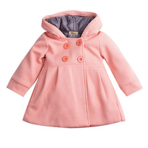 Baby Autmun Winter Hooded Coat Toddler Girls Horn Button Outwear Babies Girl Warm Blend Coats Snowsuit Jacket Outerwear Clothes