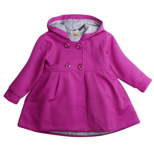 Baby Autmun Winter Hooded Coat Toddler Girls Horn Button Outwear Babies Girl Warm Blend Coats Snowsuit Jacket Outerwear Clothes