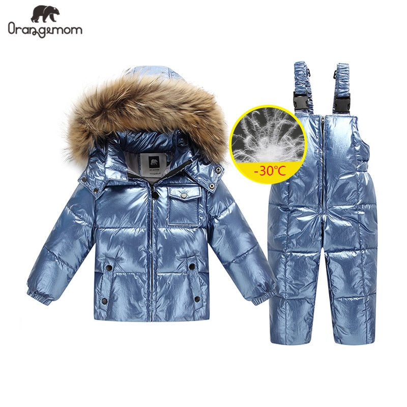 2019 orangemom Russia winter jacket for girls boys coats & outerwear , warm duck down kids boy clothes shiny parka ski snowsuit