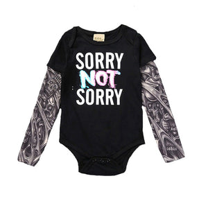 Pudcoco Casual Newborn Baby Boy Funny False Tattoo Full Sleeve O Neck Cotton Bodysuit 0-18m