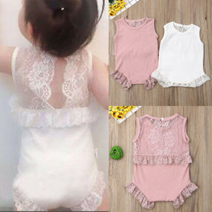 Toddler Baby Girl Sleeveless Lace Bodysuit Outfit Jumpsuit Playsuit Baby Clothes Summer Body