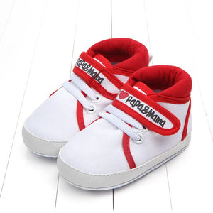 fashion Baby Infant Kid Boy Girl shoes Soft Sole Canvas Sneaker Toddler Shoes baby girl walking shoes i love papa&mama 0-18M