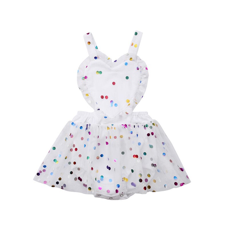 Newborn Baby Girl Colorful Sequin Tulle Dresses Romper Sleeveless Strap Tutu Dress Jumpsuit Toddler Girls Party Dress Vestidos