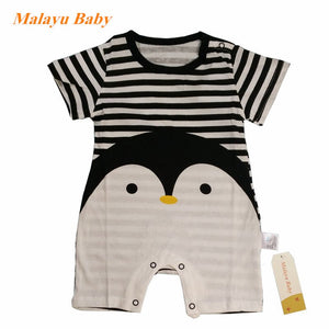 2019 Summer New Style Short Sleeved Girls Dress Baby Romper Cotton Newborn Body Suit Baby Pajama Boys Animal Penguin Rompers