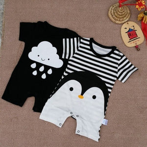 2019 Summer New Style Short Sleeved Girls Dress Baby Romper Cotton Newborn Body Suit Baby Pajama Boys Animal Penguin Rompers