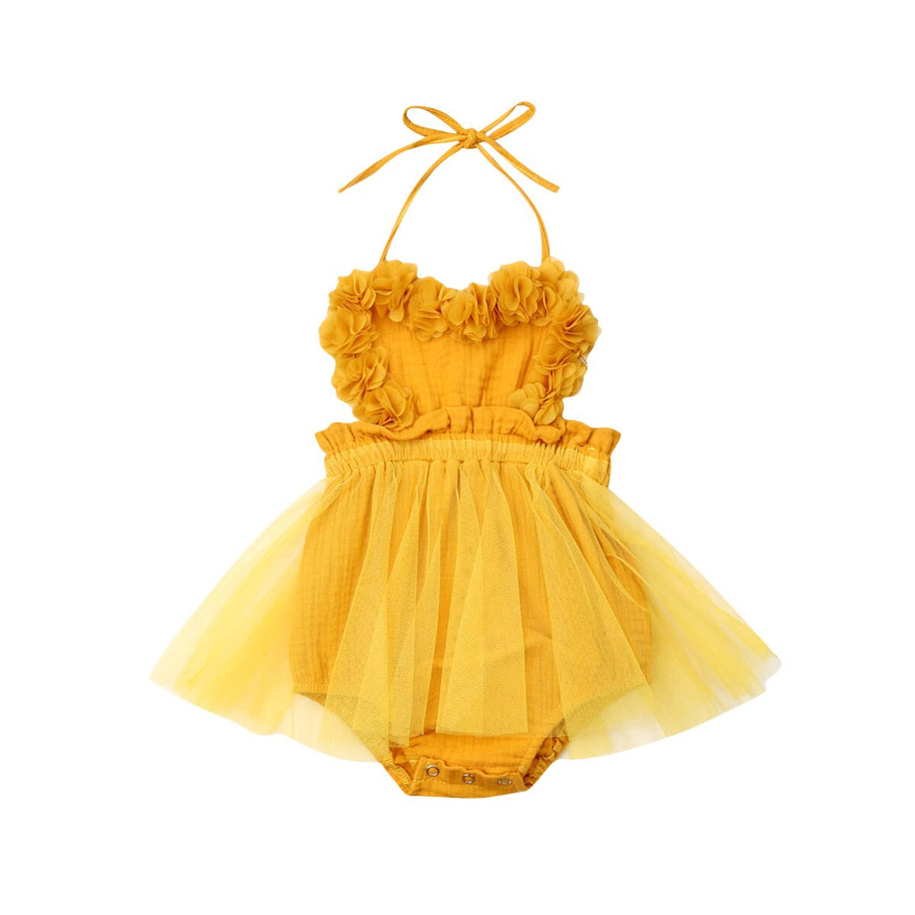 0-18M Cute Newborn Baby Girl Sleeveless Backless Strap Tutu Skirted Romper Jumpsuit One Pieces Summer Clothes