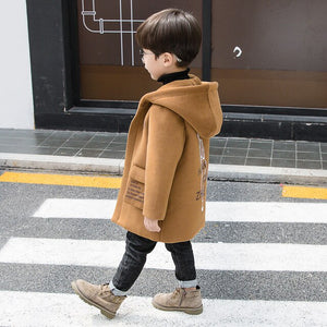 Thick Boys Wool Coat Kids Snowsuit Boys Long Wool Coat  Baby Boy Winter Clothes Boy Blends Coats Children Jacket Baby Overcoat