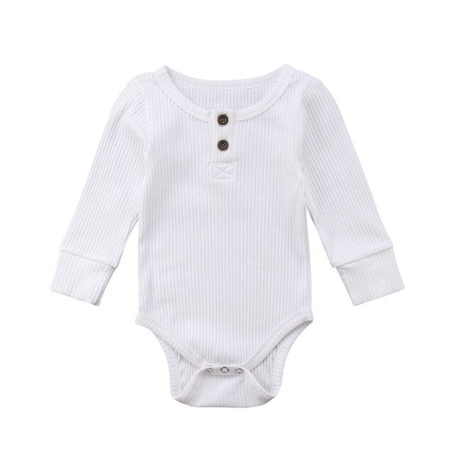 Pop Casual Newborn Infant Toddler Kids Baby Boy Girl Knitting Long Sleeve Solid Romper Jumpsuit Clothes Outfits Warm Cotton