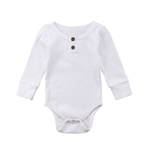 Pop Casual Newborn Infant Toddler Kids Baby Boy Girl Knitting Long Sleeve Solid Romper Jumpsuit Clothes Outfits Warm Cotton