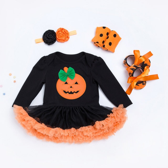 Hot sale Halloween Baby Costume Baby Girls Boys Rompers Newborn Halloween Pumpkin Jumpsuits Dress Cartoon Printed Baby Rompers