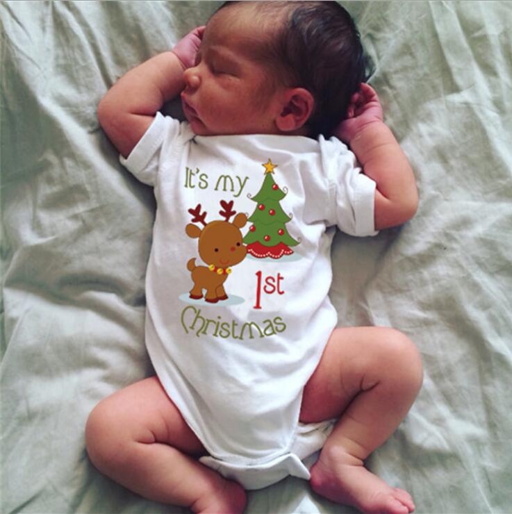 Cute My First Christmas Girl Boy Newborn Baby Clothing Set Outfit Clothes it's my 1st Christmas Newborn Outfit Clothes