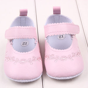 Baby Girl First Walkers Pu Leather Cute Princess Crib Shoes Newborn Comfy Outdoor Baby Shoes Pink Black White