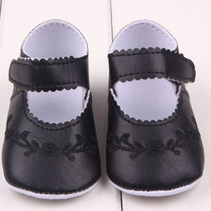 Baby Girl First Walkers Pu Leather Cute Princess Crib Shoes Newborn Comfy Outdoor Baby Shoes Pink Black White