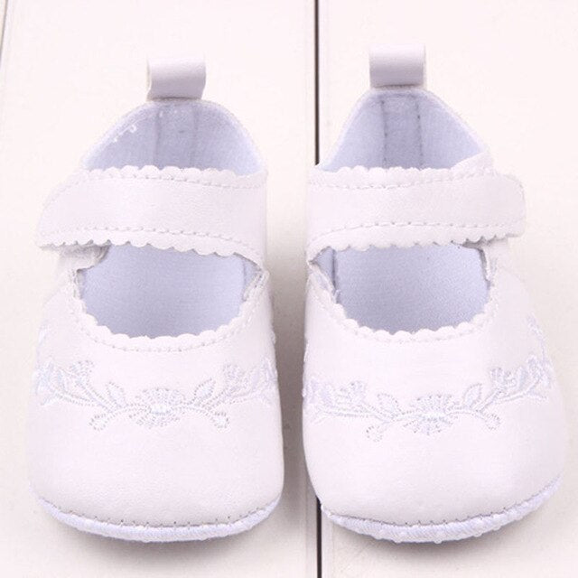 Baby Girl First Walkers Pu Leather Cute Princess Crib Shoes Newborn Comfy Outdoor Baby Shoes Pink Black White