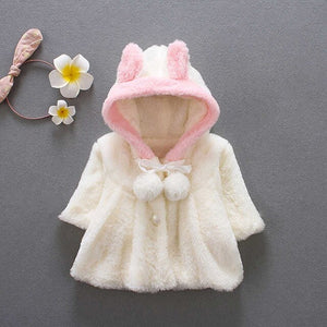 Winter Rabbit Ear 2018 Warm Newborn Baby Girls Fur Coat Cloak Jacket Snowsuit Outerwear